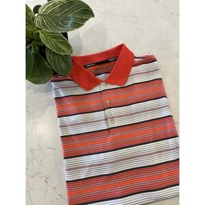 Nike Golf Shirt Mens L Dri-Fit Striped Tour Performance Polo Awesome Colors